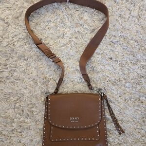 DKNY LeatherCrossbody Bag with Stud Accents With Dustbag